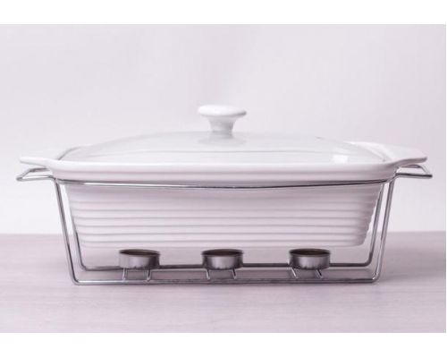 Мармит Kamille Food Warmer керамическая форма 2.4л 33см с подогревом