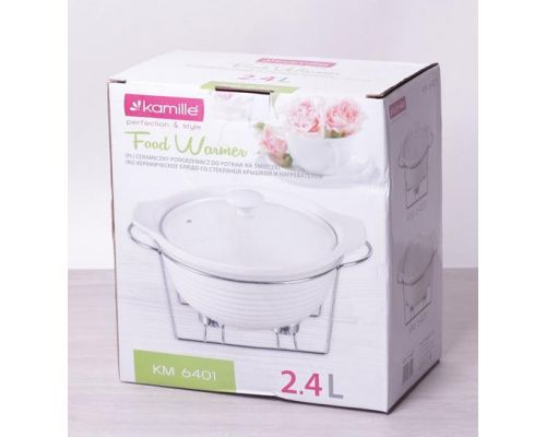 Мармит Kamille Food Warmer керамическая кастрюля 2.4л Ø28см с подогревом