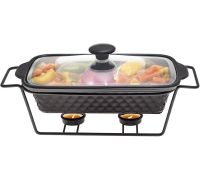 Мармит Kamille Golden Heat керамическая форма 1.1л 30.5х17.5х10.5см с подставкой и подогревом