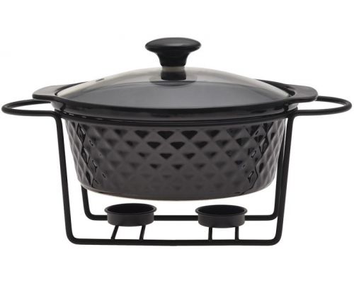 Мармит Kamille Golden Heat керамическая форма 1.5л с подставкой и подогревом