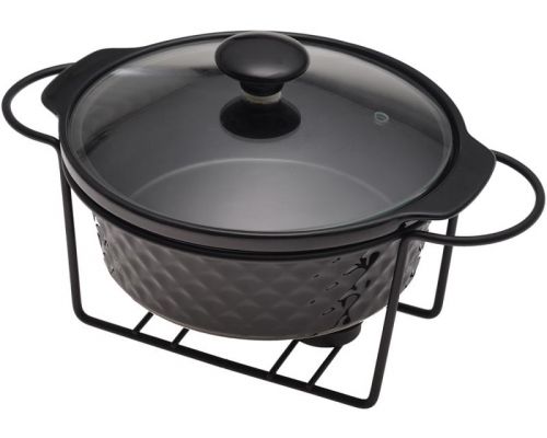 Мармит Kamille Golden Heat керамическая форма 1.5л с подставкой и подогревом