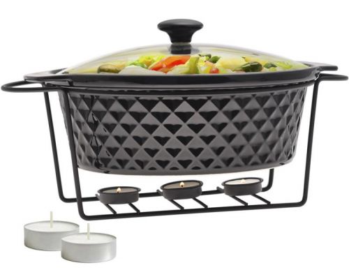 Мармит Kamille Golden Heat керамическая форма 3.5л с подставкой и подогревом