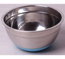 Миска стальная Kamille Labro Ø20х10см c силиконовым дном (голубая)