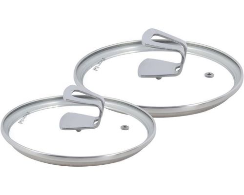 Набір 2 каструлі Kamille Casserote 1.5л і 2.4л з нержавіючої сталі зі скляними кришками