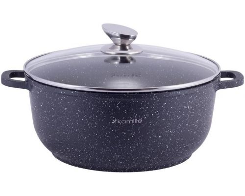 Набір 3 каструлі Kamille Landes Black 2.3л, 4.5л, 6.5л, з двома прихватками