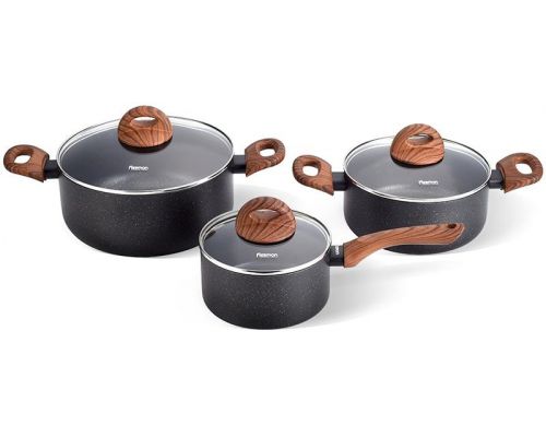 Набор кухонной посуды Fissman Black Cosmic 6 предметов Набор кухонной посуды Fissman Black Cosmic 6 предметов
