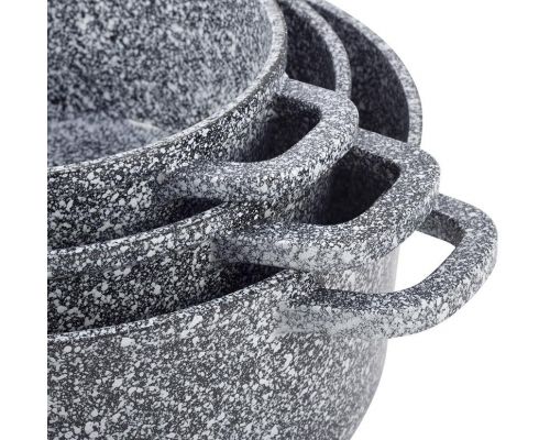 Набір кухонного посуду Ofenbach Snow Marble 8 предметів з двома прихватками Набір кухонного посуду Ofenbach Snow Marble 8 предметів з двома прихватками