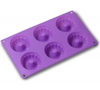 Форма для выпечки Kamille "Mini Cake" силиконовая 29х17х3.5см 6 ячеек