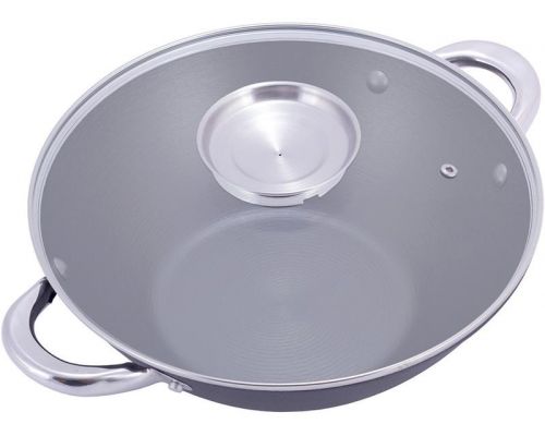 Казан чугунный "Wok" 3л, с антипригарным покрытием и аромо-крышкой Казан чугунный "Wok" 3л, с антипригарным покрытием и аромо-крышкой