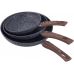 Набор 3 сковороды Kamille Grey Marble Ø20см, Ø24см, Ø28см, индукционные с антипригарным покрытием