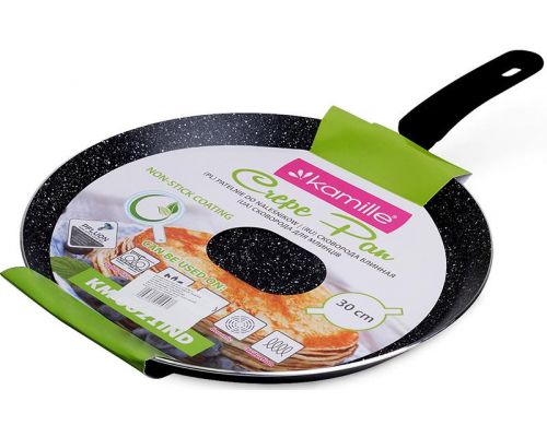 Сковорода блинная Kamille Crepe Pan Marble Ø30см с мраморным покрытием Сковорода блинная Kamille Crepe Pan Marble Ø30см с мраморным покрытием