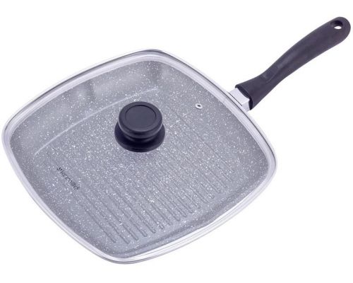 Сковорода-гриль Kamille Grill Pan 28х28см зі скляною кришкою