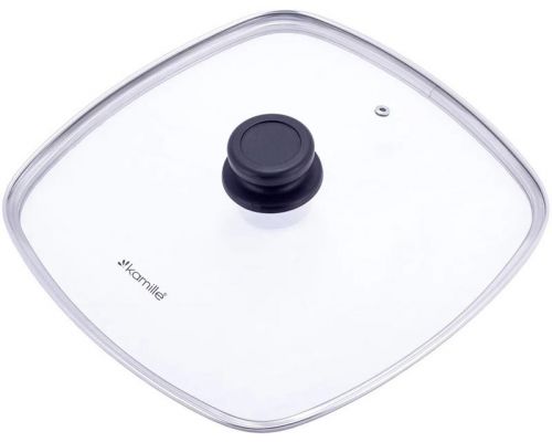 Сковорода-гриль Kamille Grill Pan 28х28см зі скляною кришкою