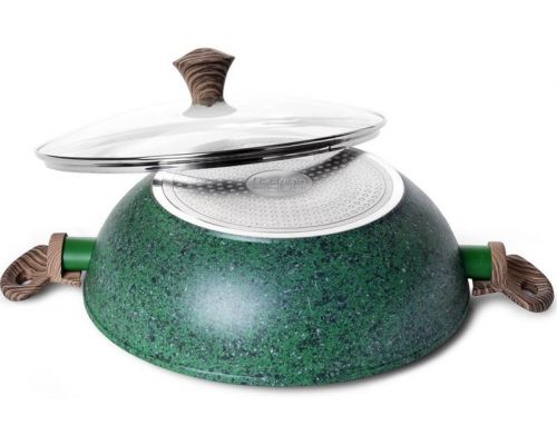 Вок Fissman Malachite Ø30см с антипригарным покрытием EcoStone со стеклянной крышкой Вок Fissman Malachite Ø30см с антипригарным покрытием EcoStone со стеклянной крышкой