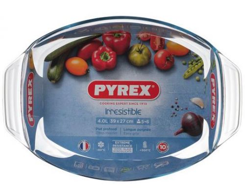 Форма для выпечки Pyrex Irresistible 39х27х7см овальная, жаропрочное стекло Форма для выпечки Pyrex Irresistible 39х27х7см овальная, жаропрочное стекло
