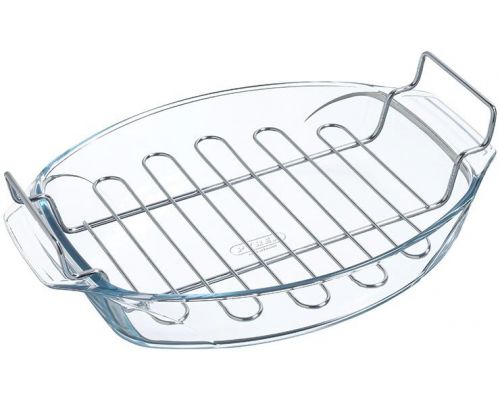 Форма для випічки з решіткою Pyrex Irresistible 39х27х7см, жароміцне скло Форма для випічки з решіткою Pyrex Irresistible 39х27х7см, жароміцне скло