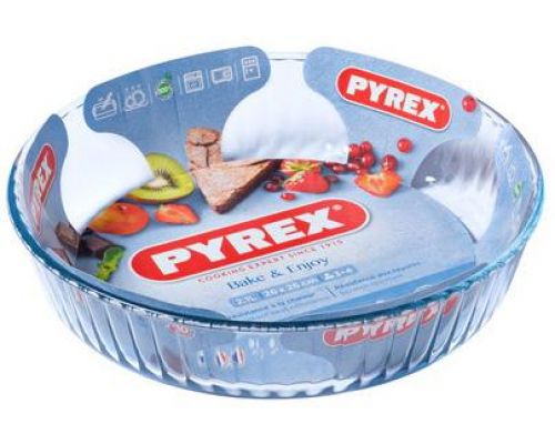 Форма для запекания Pyrex Bake&Enjoy Ø26х6см, жаропрочное стекло, рифленая Форма для запекания Pyrex Bake&Enjoy Ø26х6см, жаропрочное стекло, рифленая