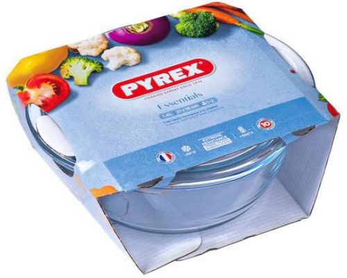 Кастрюля для запекания Pyrex Essentials Ø18см (1.1л) с крышкой, жаропрочное стекло Кастрюля для запекания Pyrex Essentials Ø18см (1.1л) с крышкой, жаропрочное стекло