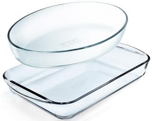 Набор 2 формы для выпечки Pyrex Essentials 30х21см, 35х23см, жаропрочное стекло Набор 2 формы для выпечки Pyrex Essentials 30х21см, 35х23см, жаропрочное стекло
