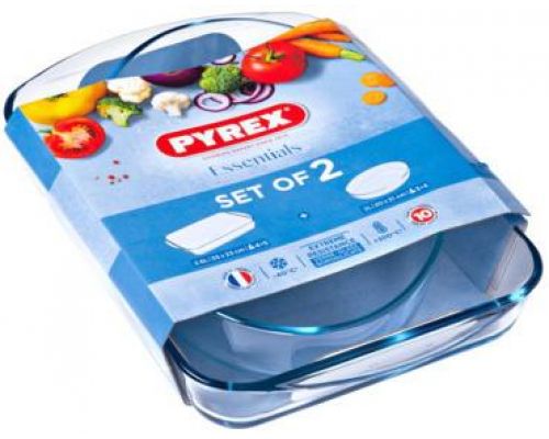 Набор 2 формы для выпечки Pyrex Essentials 30х21см, 35х23см, жаропрочное стекло Набор 2 формы для выпечки Pyrex Essentials 30х21см, 35х23см, жаропрочное стекло