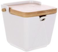 Банка Ceram-Bamboo для цукру, солі, спецій з бамбуковою кришкою відкидною 10.5х9.5см