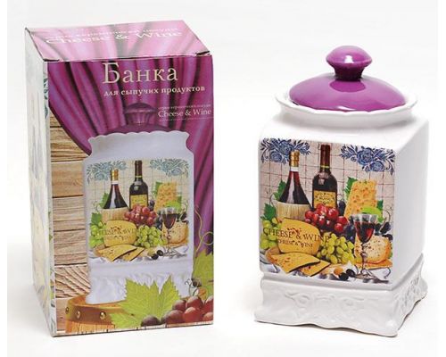 Банка Cheese&Wine 1000мл с крышкой для сыпучих продуктов Банка Cheese&Wine 1000мл с крышкой для сыпучих продуктов