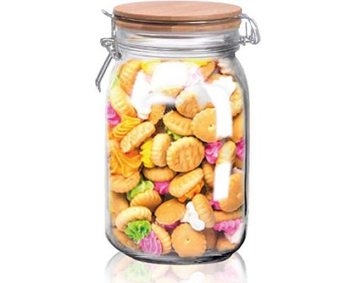 Банка для продуктов "Biscuit" 1.5л стеклянная с бамбуковой крышкой Банка для продуктов "Biscuit" 1.5л стеклянная с бамбуковой крышкой