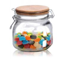 Банка для продуктов "Fun" 700мл стеклянная с бамбуковой крышкой