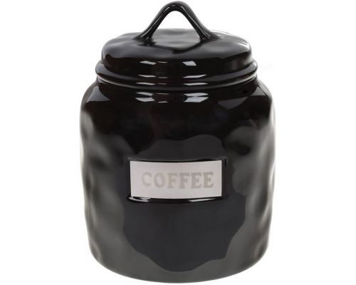 Банка фарфоровая Necollie "Coffee" 900мл, черная Банка фарфоровая Necollie "Coffee" 900мл, черная