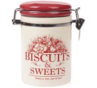 Банка керамическая "Английский Шиповник BISCUITS" 700мл с металлической затяжкой