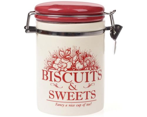 Банка керамическая "Английский Шиповник BISCUITS" 700мл с металлической затяжкой Банка керамическая "Английский Шиповник BISCUITS" 700мл с металлической затяжкой