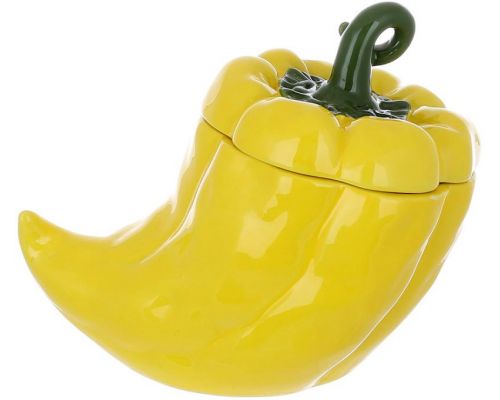 Банка керамическая "Pepper" 1000мл, для сыпучих продуктов, Желтый перец