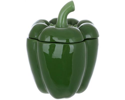 Банка керамическая "Pepper" 1200мл, для сыпучих продуктов, зеленый перец