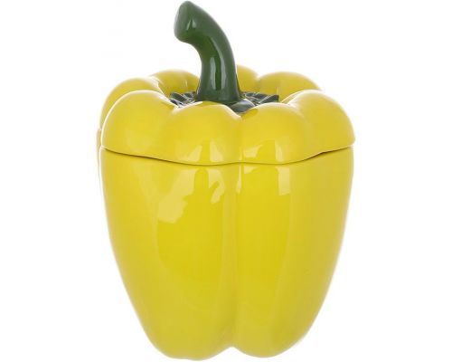 Банка керамическая "Pepper" 1200мл, для сыпучих продуктов, желтый перец