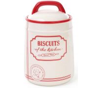 Банка керамическая Red&Blue BISCUITS 1250мл, для печенья, красная