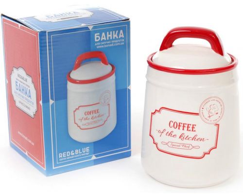 Банка керамическая Red&Blue COFFEE 800мл, красная