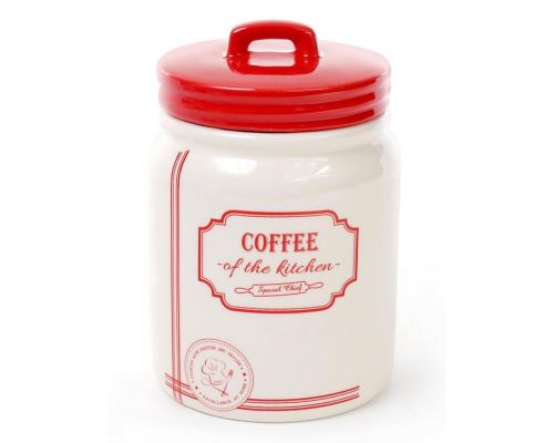 Банка керамическая Red&Blue COFFEE 900мл, красная Банка керамическая Red&Blue COFFEE 900мл, красная