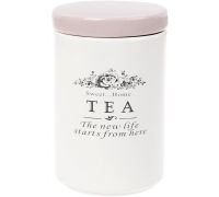 Банка керамическая Sweet Home TEA 750мл для хранения чая, розовая крышка