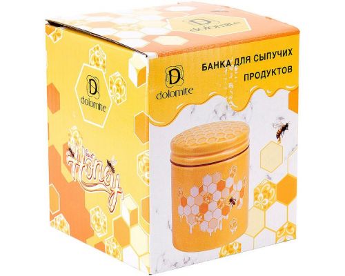 Банка керамическая "Sweet Honey" 480мл для сыпучих продуктов, желтый Банка керамическая "Sweet Honey" 480мл для сыпучих продуктов, желтый