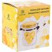 Банка керамическая "Sweet Honey" 650мл для сыпучих продуктов с металлической затяжкой, белый
