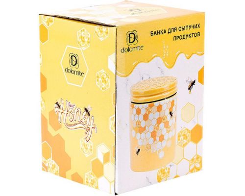 Банка керамическая "Sweet Honey" 650мл для сыпучих продуктов, желтый Банка керамическая "Sweet Honey" 650мл для сыпучих продуктов, желтый