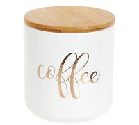 Банка Merceyl "Coffe" 600мл керамическая с бамбуковой крышкой, белая