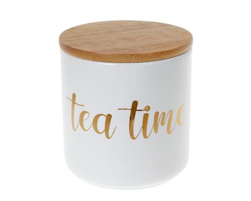 Банка Merceyl "Tea Time" 550мл керамическая с бамбуковой крышкой, белая Банка Merceyl "Tea Time" 550мл керамическая с бамбуковой крышкой, белая
