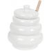 Медовница фарфоровая Nouvelle Home Спираль 400мл с бамбуковой ложкой-булавой
