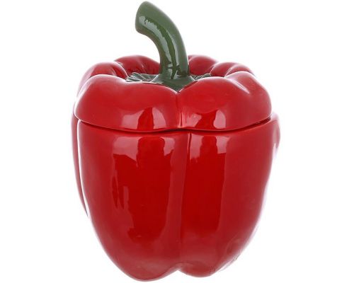 Набір 2 керамічні банки "Pepper" 550мл для сипучих продуктів, червоний перець