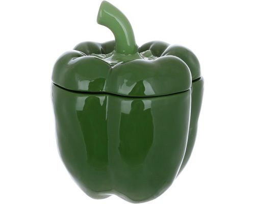 Набір 2 керамічні банки "Pepper" 550мл для сипучих продуктів, зелений перець