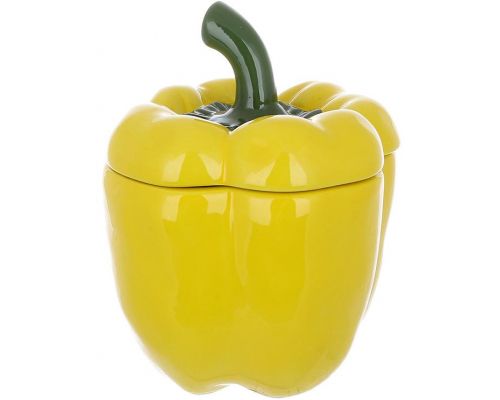 Набор 2 керамические банки "Pepper" 550мл для сыпучих продуктов, желтый перец