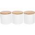 Набор банок Merceyl "Линии" 3 банки по 550мл керамические с бамбуковыми крышками