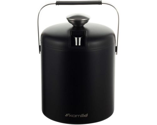 Термо-ведерко Kamille Black 1300мл для льда с крышкой и каплесборником