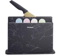 Набор 4 разделочные доски Ofenbach Black Marble 28х18х0.5см на горизонтальной подставке для ножей